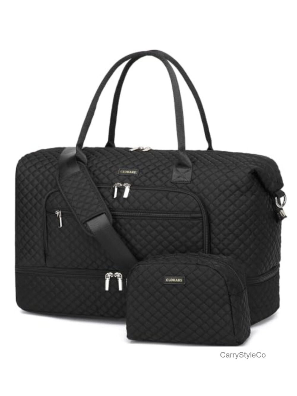 Large Travel Duffle Bag with Shoe Compartment, Weekender Carry On, Water